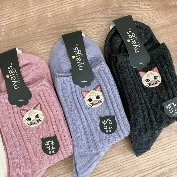 真貓刺繡襪子，甚至感覺像毛 ✩.*° 暹羅貓 Baek-chan ✩.*° 第5張的照片