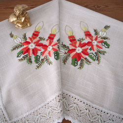 白糸ドロンワーク手刺繍 リネン テーブルクロス - メルカリ