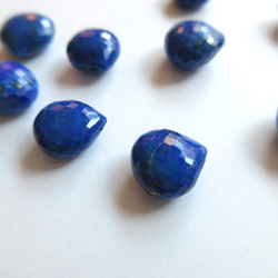 [十二月生日石] 8mm Beautiful Grain“Lapis Lazuli”14kgf 耳環/耳環 第13張的照片