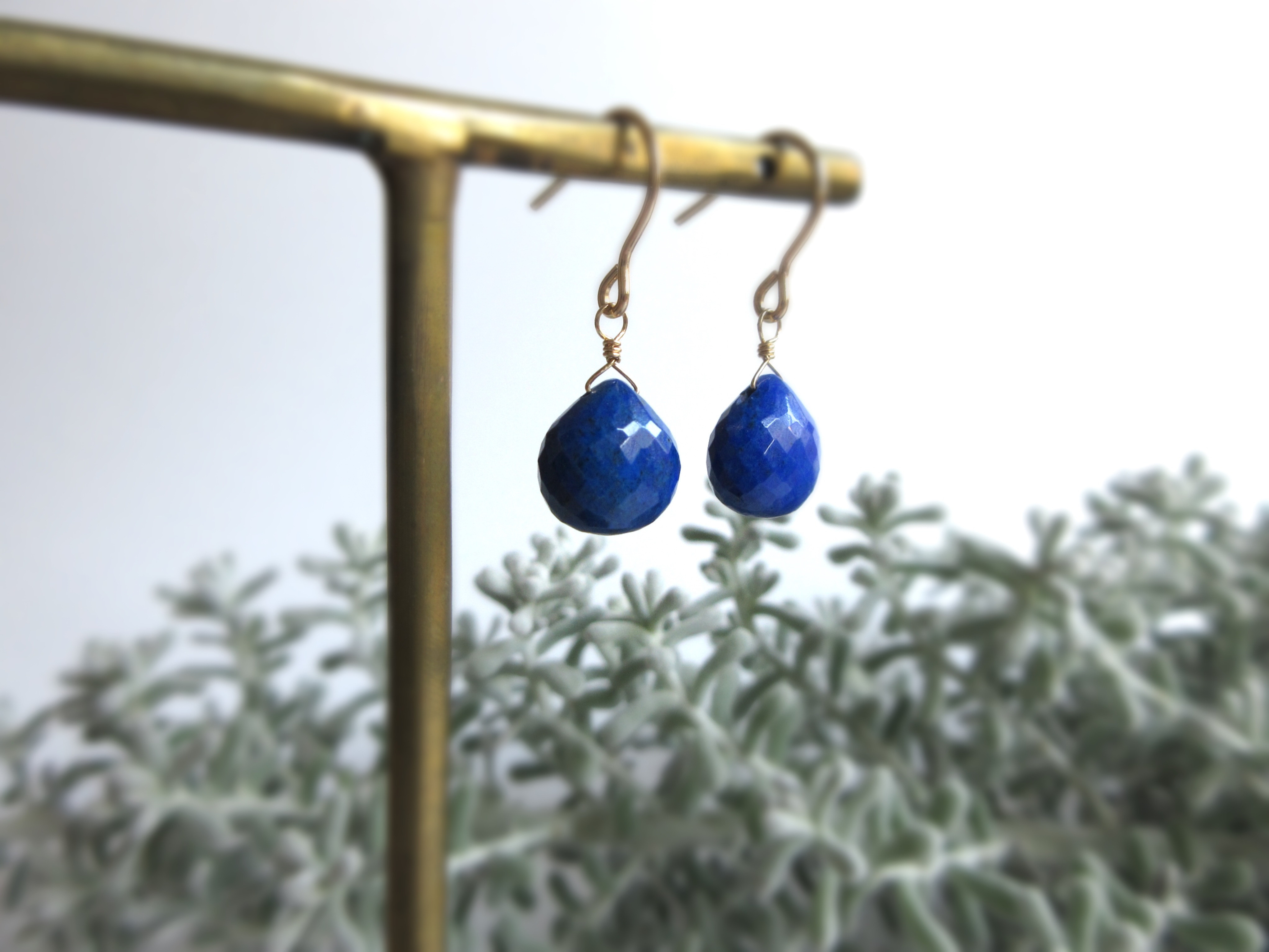 【12月の誕生石】8mm美粒「ラピスラズリ」14kgfピアス/イヤリング