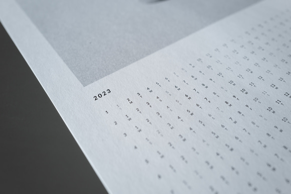 カレンダー2023 シンプルでおしゃれなクールデザイン A3サイズ モノクロ・白黒 ポスター 送料無料 2枚目の画像
