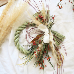 冬の新作）2023 2wayタイプお正月飾り ドライフラワースワッグ
