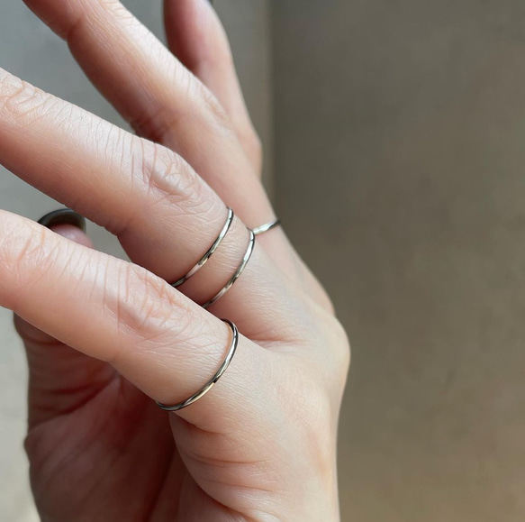 203jewelry サーキュラーリング　8号 セット 9-14号 クラシカル極細リング サージカルステンレス 重ね付け