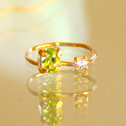 - forest - k18gp Peridot & Diamond Ring 2枚目の画像