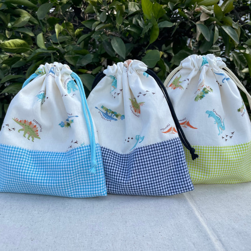 コップ袋 給食袋 恐竜 ダイナソー きょうりゅう 3色展開 その他入園