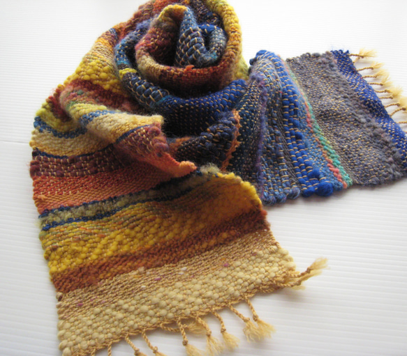 毛糸の手織りマフラー217 5枚目の画像