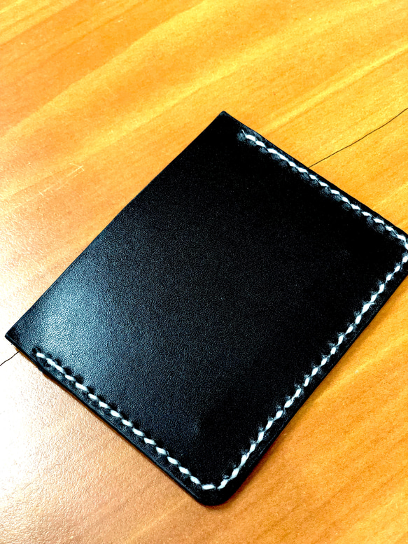 受注生産　パスケース　カードケース　横型　サドルレザー　ヌメ革 2枚目の画像