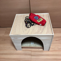 木製　ペットハウス（ペットベッド付き）小型犬・猫用　夏冬兼用（2色選択） 7枚目の画像