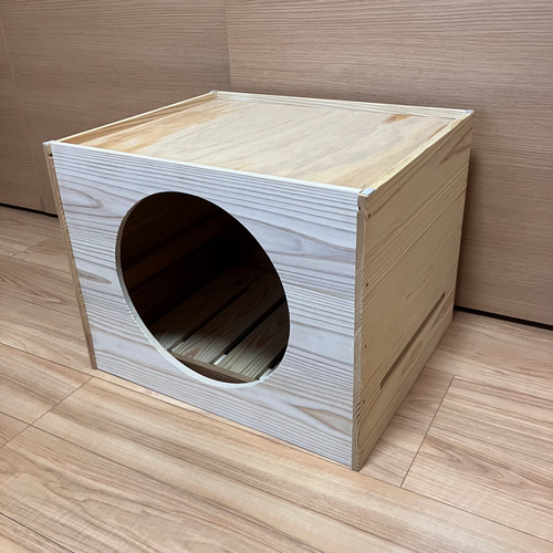 木製 ペットハウス（ペットベッド付き）小型犬・猫用 夏冬兼用（2色 