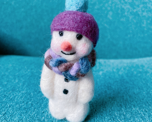 羊毛フェルト】にっこりかわいいお顔のスノーマンさん/雪だるま