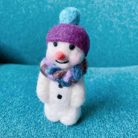 羊毛フェルト】にっこりかわいいお顔のスノーマンさん/雪だるま