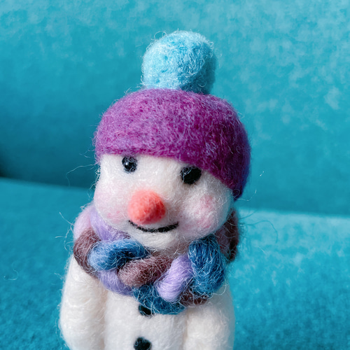 羊毛フェルト】にっこりかわいいお顔のスノーマンさん/雪だるま
