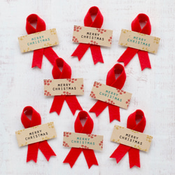 ラッピングに！】クリスマスの赤リボンシール シール