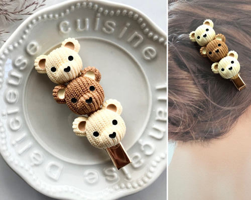 chloe❤️ yvmin クマ ヘアピン ヘアクリップ セット ペア chloe❤️ yvmin クマ ヘアピン ヘアクリップ セット ペア CRUX ヘアー