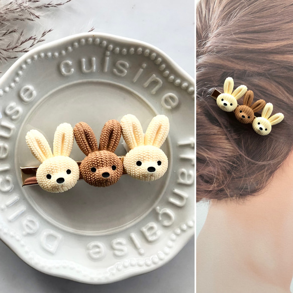 イースター♡うさぎ♡ベビーヘアクリップ ヘアゴム （Amazon.co