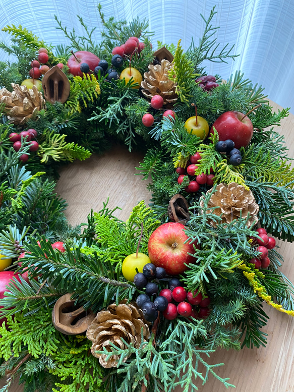 【ご好評につき今年も販売スタート】すべて生花⭐️フレッシュクリスマスリース 4枚目の画像