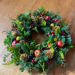 【ご好評につき再販】すべて生花⭐️フレッシュクリスマスリース 2枚目の画像