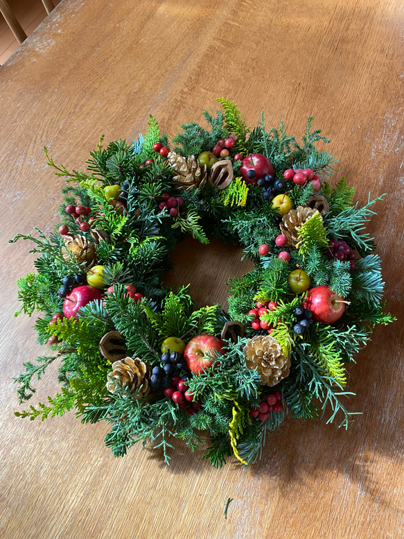 【ご好評につき今年も販売スタート】すべて生花⭐️フレッシュクリスマスリース 2枚目の画像