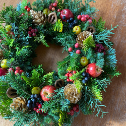 【ご好評につき再販】すべて生花⭐️フレッシュクリスマスリース 3枚目の画像