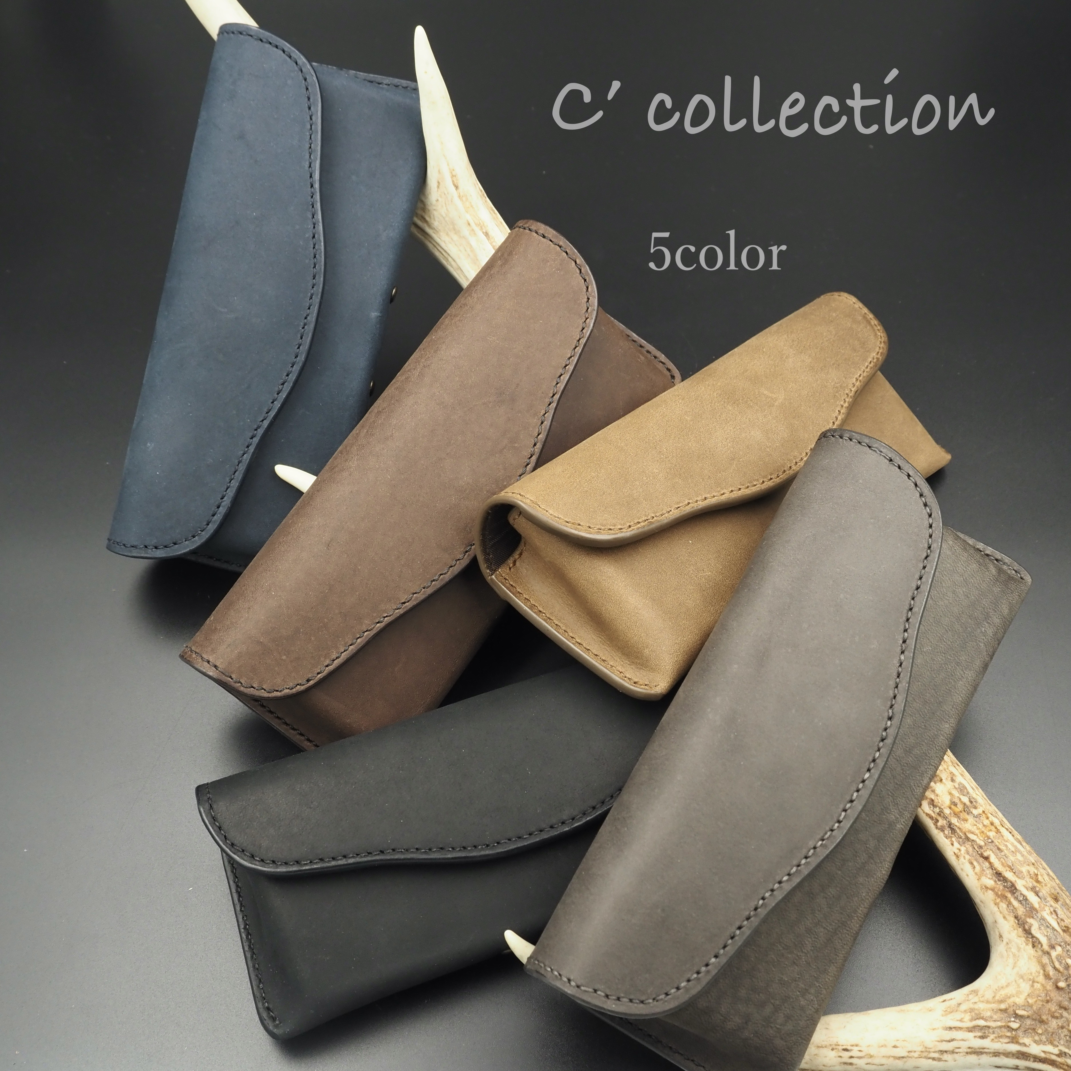 サッビア　本革メガネケース 5Color レザーワーク レザークラフト グラスケース