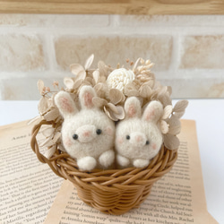 【ひらりん。】羊毛フェルト　うさぎ　壁掛け　干支　お正月 ひらりん。】羊毛フェルト うさぎ 壁掛け 干支 お正月 【ひらりん