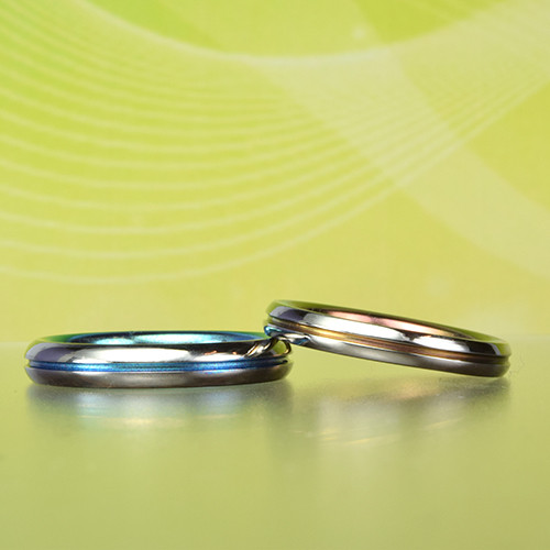 金属アレルギー対応結婚指輪　オンザライン 3.5mm（800）チタン製　MG-001