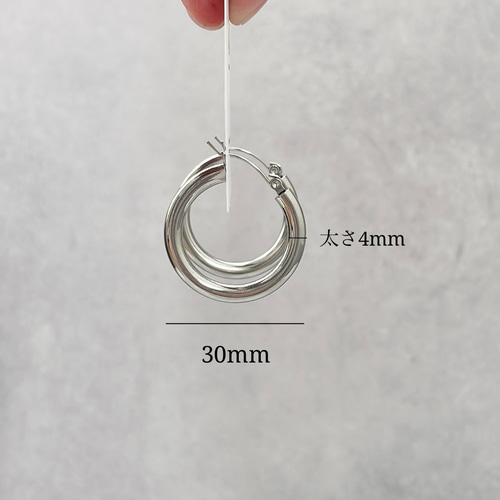 専用◆ステンレスフープピアス　 30ミリ シルバー、30mm) ステンレス フープピアス 大きめ 小さめ ピアス