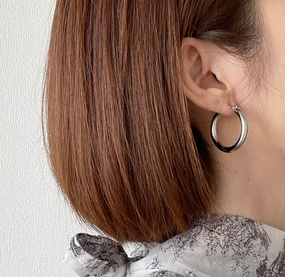 30mm 定番フープピアス サージカルステンレス ピアス（フープ