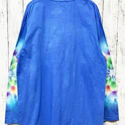 タイダイ染め 長袖Tシャツ　XLサイズ 　曼荼羅 　ブルー　HIPPIES DYE新作　 HD18-04 3枚目の画像