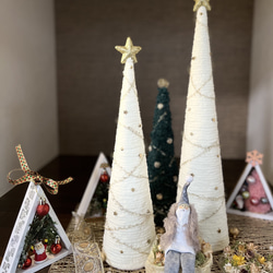 置くだけでクリスマス♫ふわふわ毛糸のクリスマスツリー （大） その他