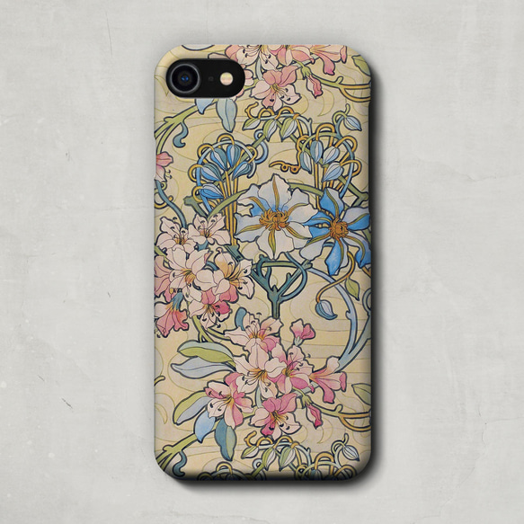 スマホケース / アルフォンス ミュシャ「クレマチス」 iPhone 全機種対応 花 花柄 大人 絵画 レトロ 個性的 3枚目の画像