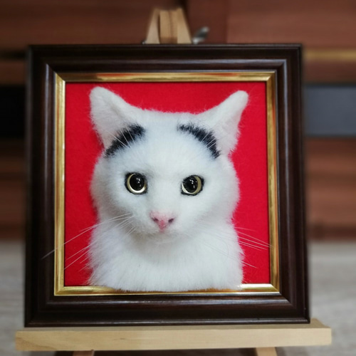 羊毛フェルト猫ヒマラヤンハンドメイドオーダーフレーム