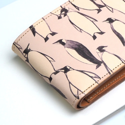二つ折り財布（ペンギン） 牛革 コンパクト 3枚目の画像
