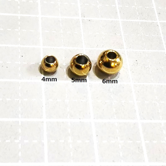 ステンレスビーズ　金色　６ｍｍ　50個 4枚目の画像