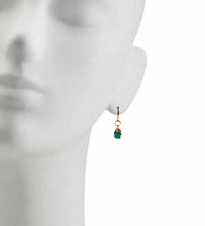 hikari-square light グリーンオニキス イヤリング（両耳）石言葉：繋がり、美しさ