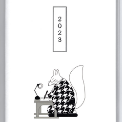10月始まり 2023年 文豪狐原稿用紙 スケジュール手帳 イラストカバー2枚 栞付き B6 全64ページ 万年筆 3枚目の画像