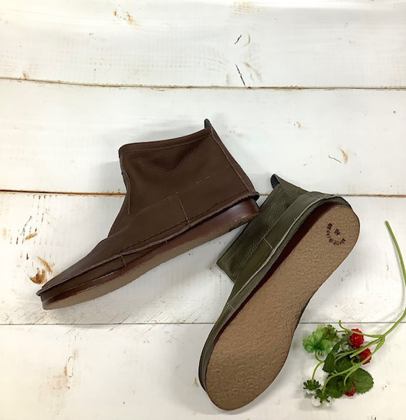 【履いたそばから足に馴染む♪】秋冬定番12㎝丈ストレスフリー袋縫いプレーンブーツ　502 8枚目の画像