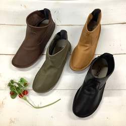 【履いたそばから足に馴染む♪】秋冬定番12㎝丈ストレスフリー袋縫いプレーンブーツ　502 5枚目の画像