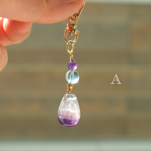 No.140天然石フローライトチャーム No.140天然石フローライトチャーム