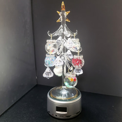 ガラスのクリスマスツリー　オルゴール付き 1枚目の画像