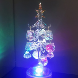 ガラスのクリスマスツリー　オルゴール付き 2枚目の画像