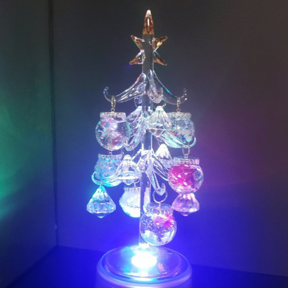 ガラスのクリスマスツリー　オルゴール付き 2枚目の画像