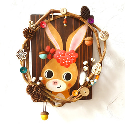 どんぐりアート　正月壁掛け　★ハンドメイド★ どんぐりアート♪どんぐりくまさんお正月壁掛け〜午年(^^) - メルカリ