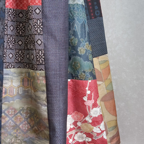 着物リメイク♪丈８０ｃｍ：色々な大島紬をパッチワークして作った6枚