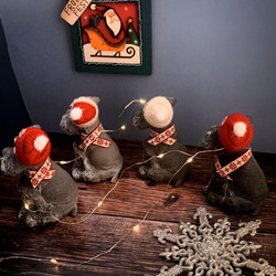 再再販！シュナウザーキャンドル　ソイキャンドル　数量限定クリスマスニット帽付き　シュナウザーグッズ 2枚目の画像