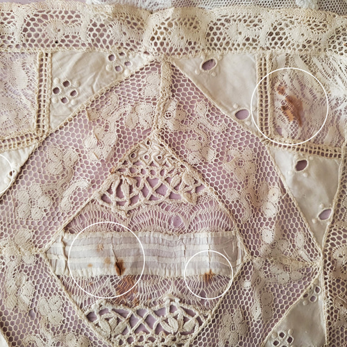 フランスアンティーク　ノルマンディレース・ドイリー お値下げ☆アンティーク フランス ノルマンディーレース ドイリー A