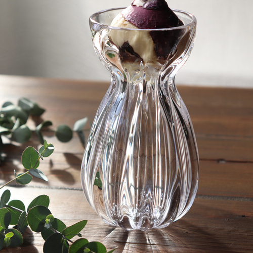 新作「フルートのヒヤシンスポット（フラワーベース）」透明感 北欧