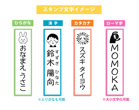 【縦タイプ】入学準備★縦長スタンプ＜補充インク・溶剤付＞ 3枚目の画像