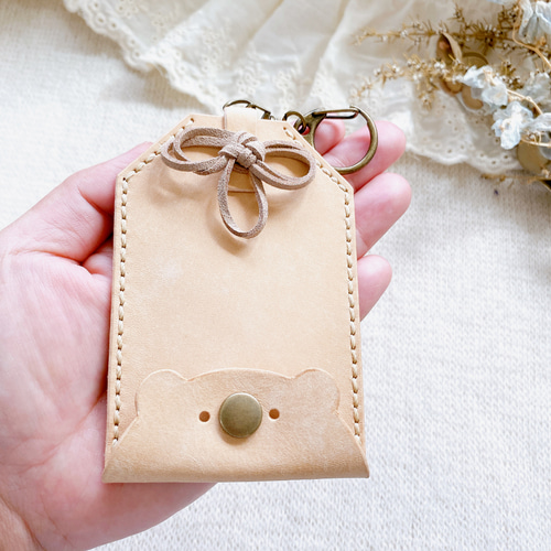 成長するお守り入れ くまさん イタリアンレザー お守りケース 御守り