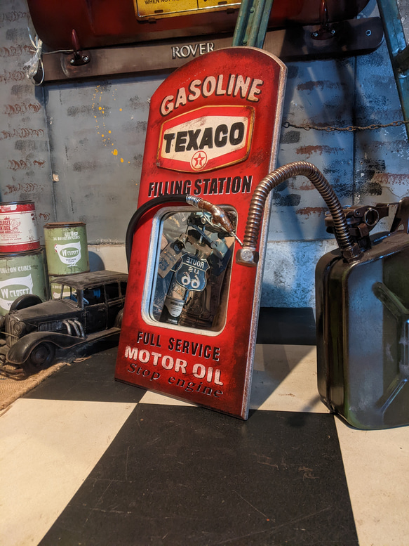 テキサコ ガソリン アメリカン パブミラー ガレージミラー 壁掛け 鏡